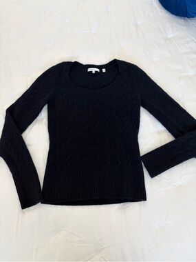 Vince Women's Cashmere Deep Blue Cable Sweater